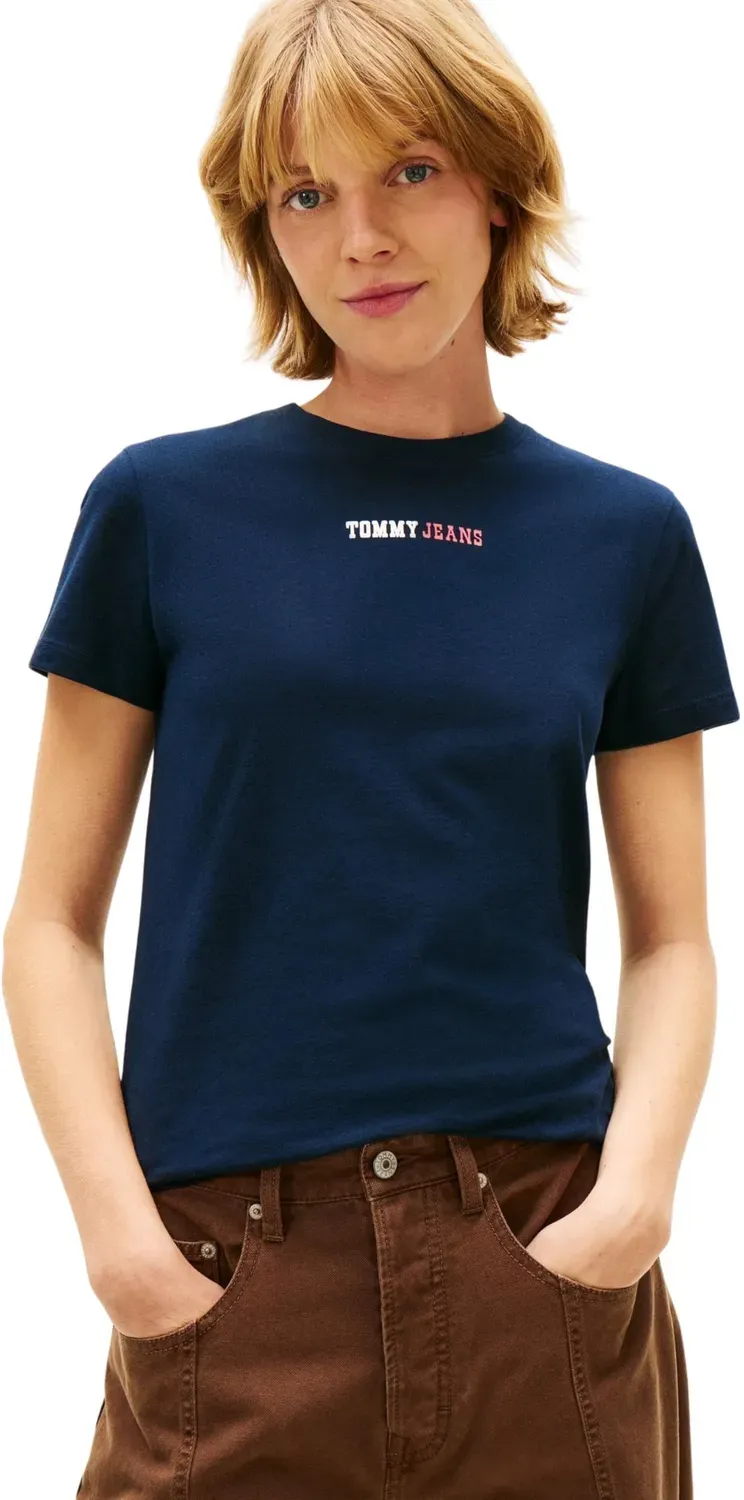 Tommy Jeans S/S T-Shirt Damen T-Shirt Schwarz Kurzarm