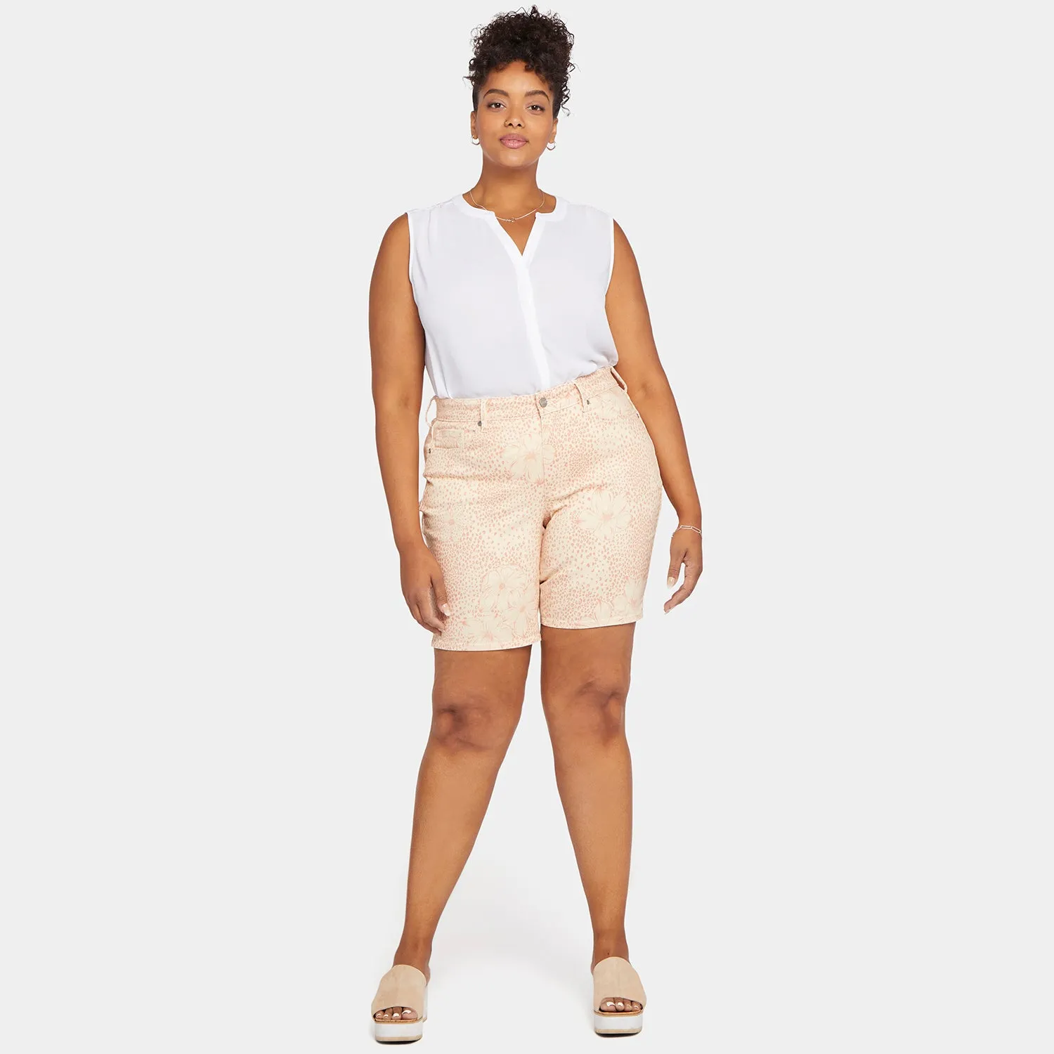 NYDJ Ella Denim Shorts Shorts Daydream Leopard Plus Size