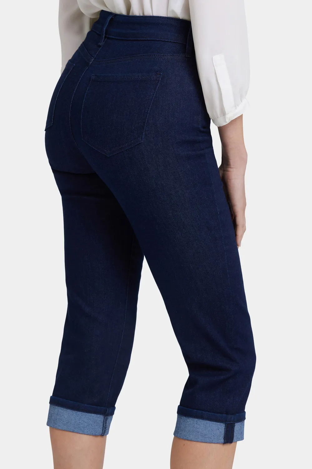 NYDJ Marilyn Straight Crop Jeans Rinse mit Umschlag