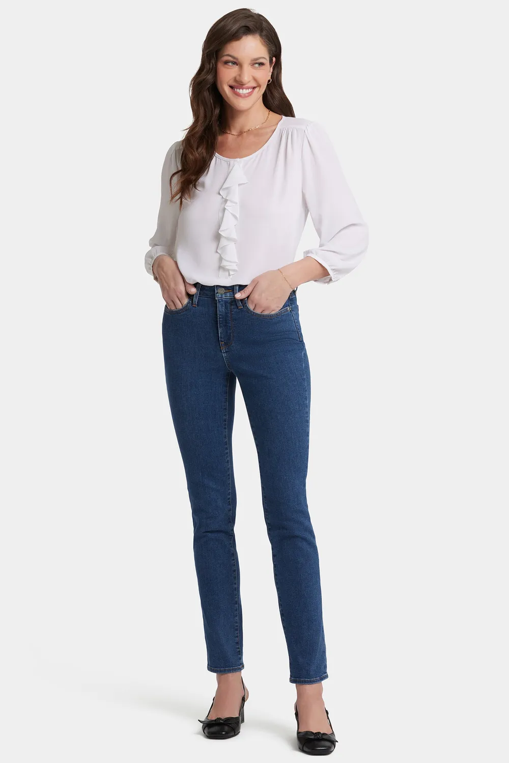 NYDJ Sheri Slim Jeans Batik Blue blau schmal