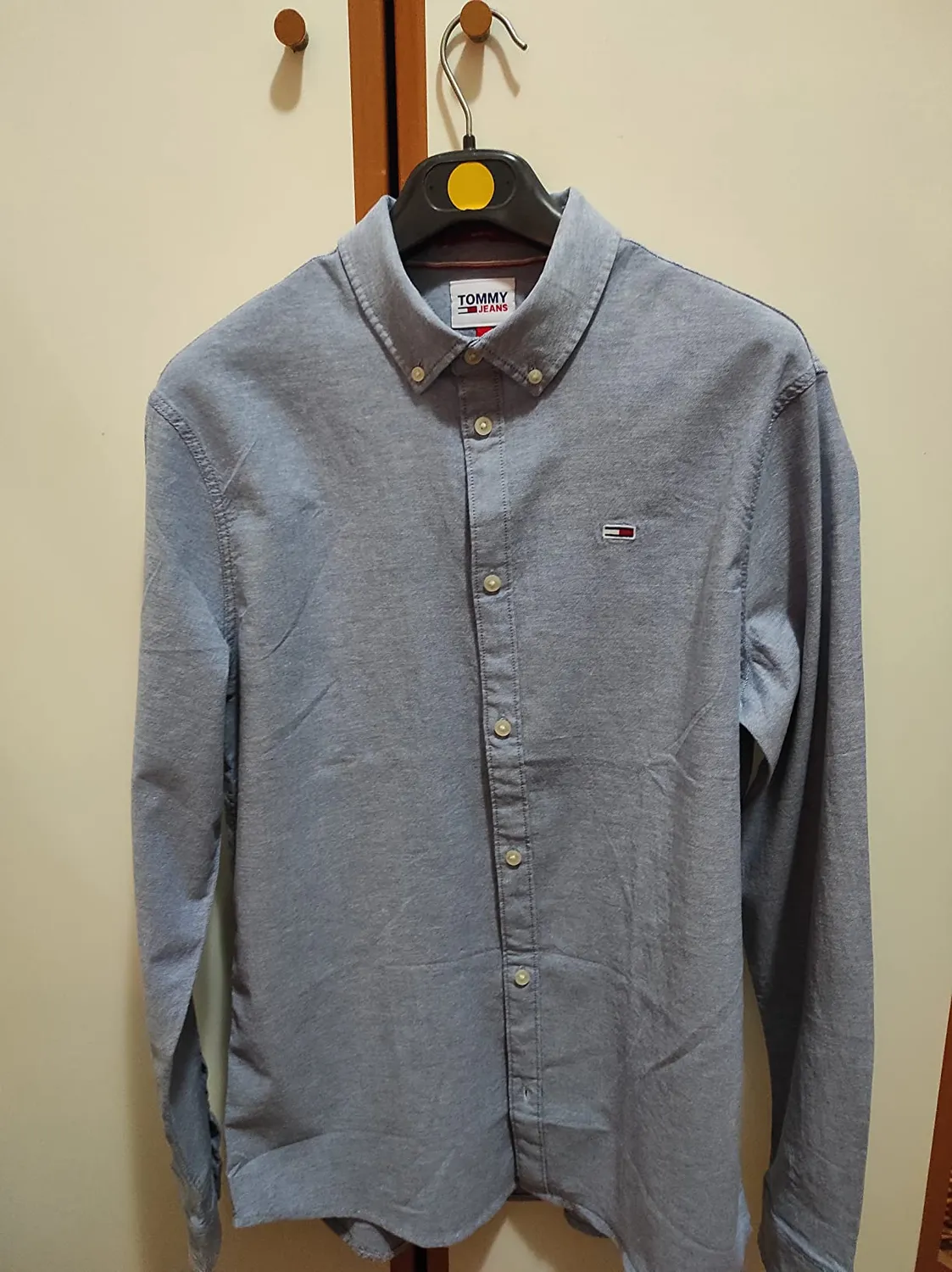 Tommy Jeans TJM Slim Hemd Herren Langarm Weiß L