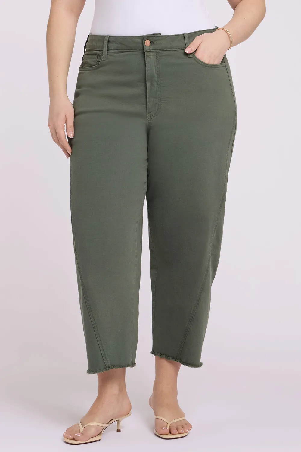 NYDJ Alyssa Relaxed Crop Plus Size Jeans Desert Green