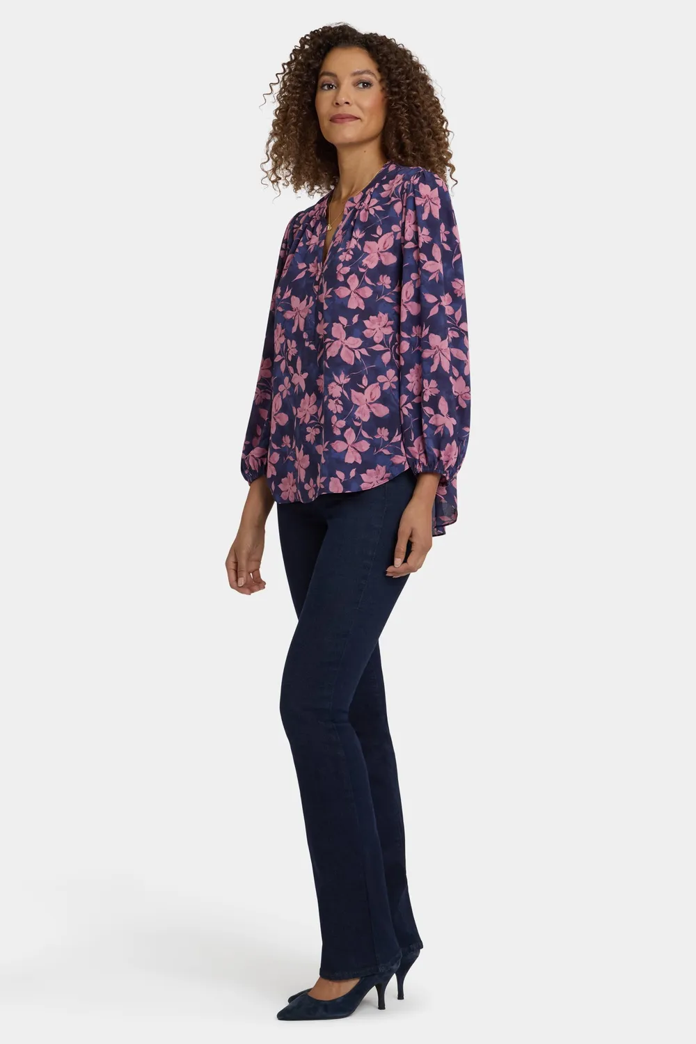NYDJ Puff Popover Top Felicita Bluse Gr. L