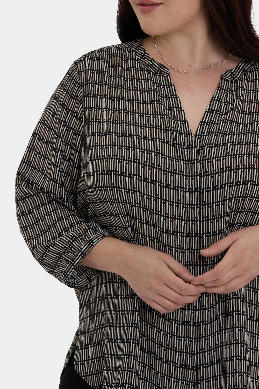 NYDJ Pintuck Bluse Plus Size Arrieta