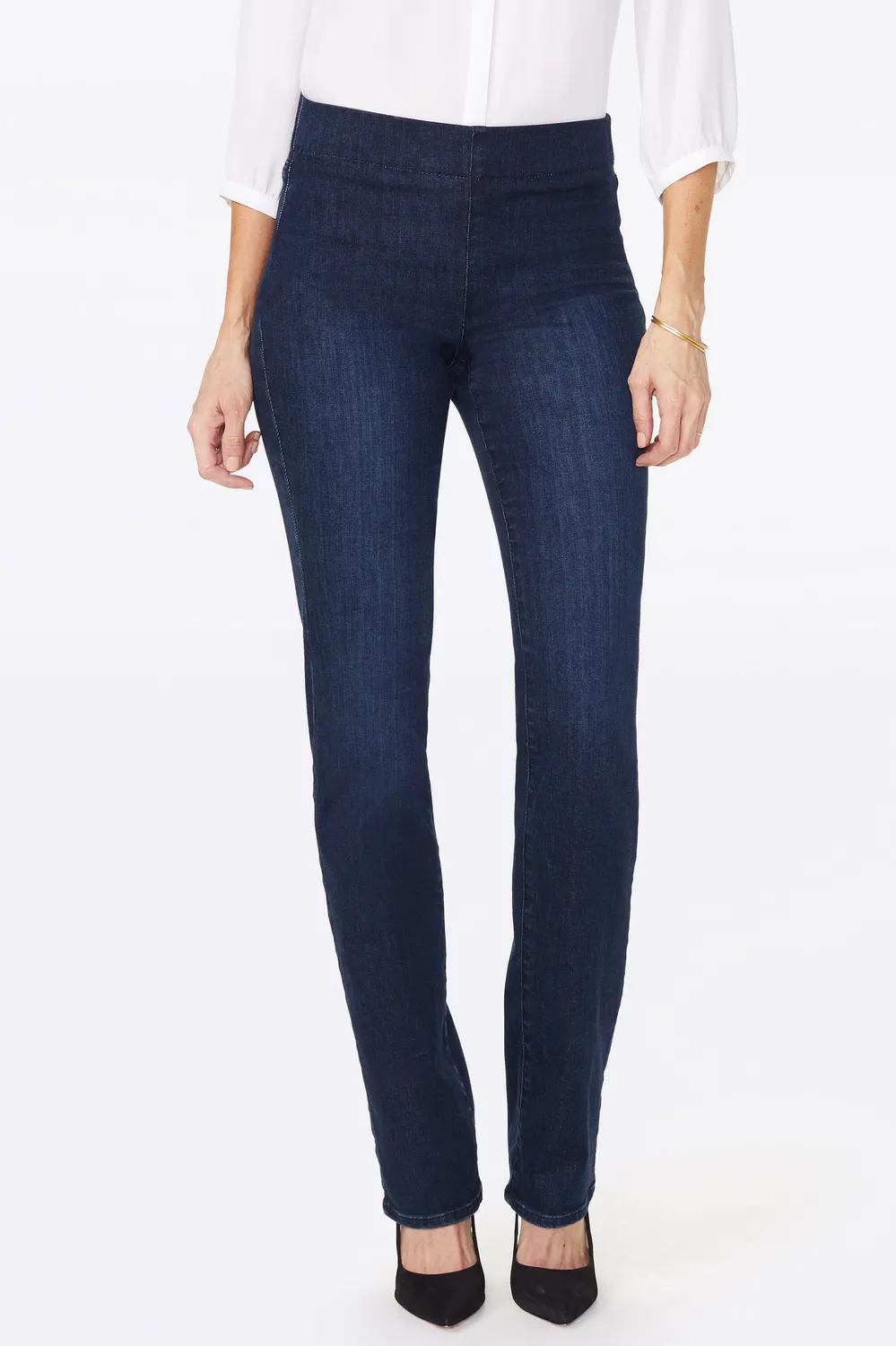NYDJ Marilyn Straight Pull-On Jeans Denslowe
