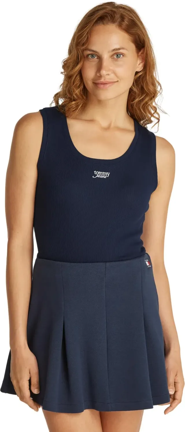 Tommy Jeans TJW Slim Script Rib Tank Top Ripp-Jersey