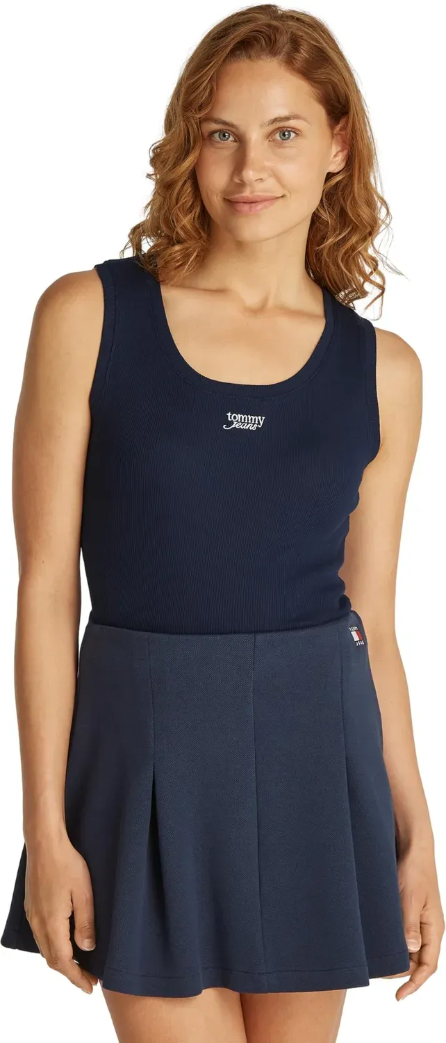 Tommy Jeans TJW Slim Script Rib Tank Top Ripp-Jersey