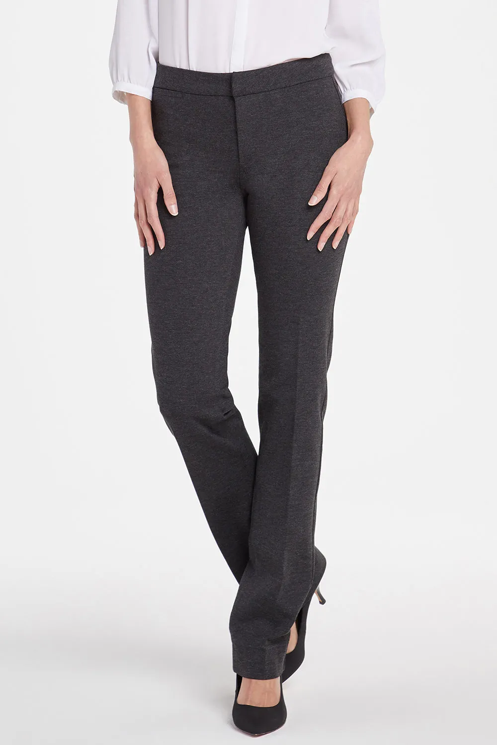 NYDJ Slim Trouser Petite Stoffhose Charcoal Ponte