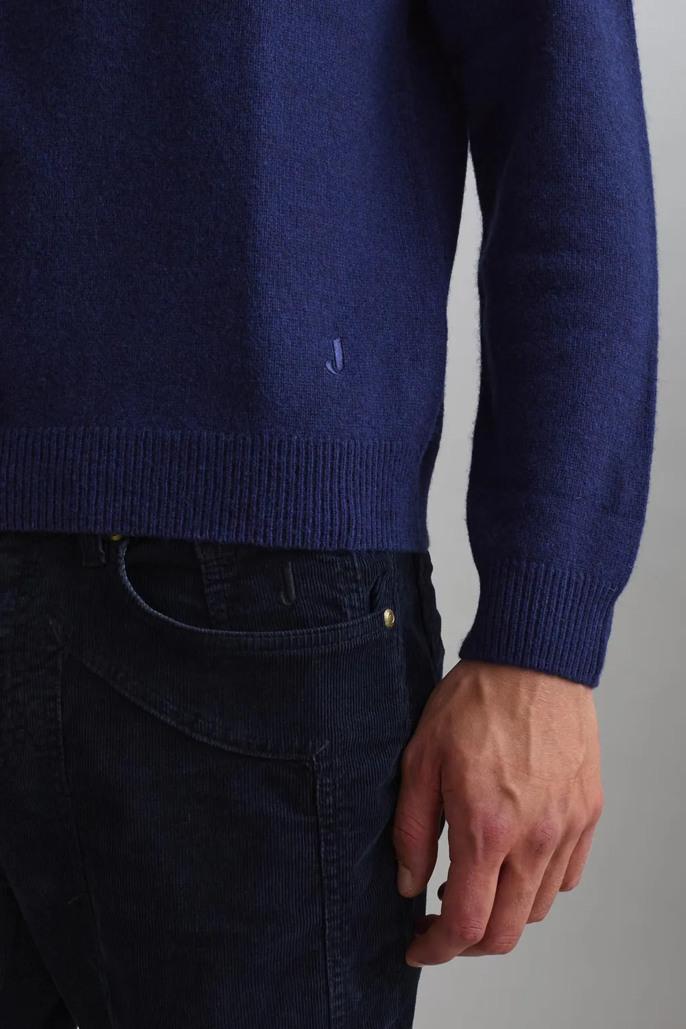 Jeckerson Raglan Pullover blau Wollmix meliert