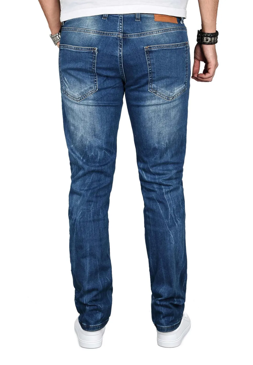 Alessandro Salvarini Slim Fit Jeans Herren Washed Stretch