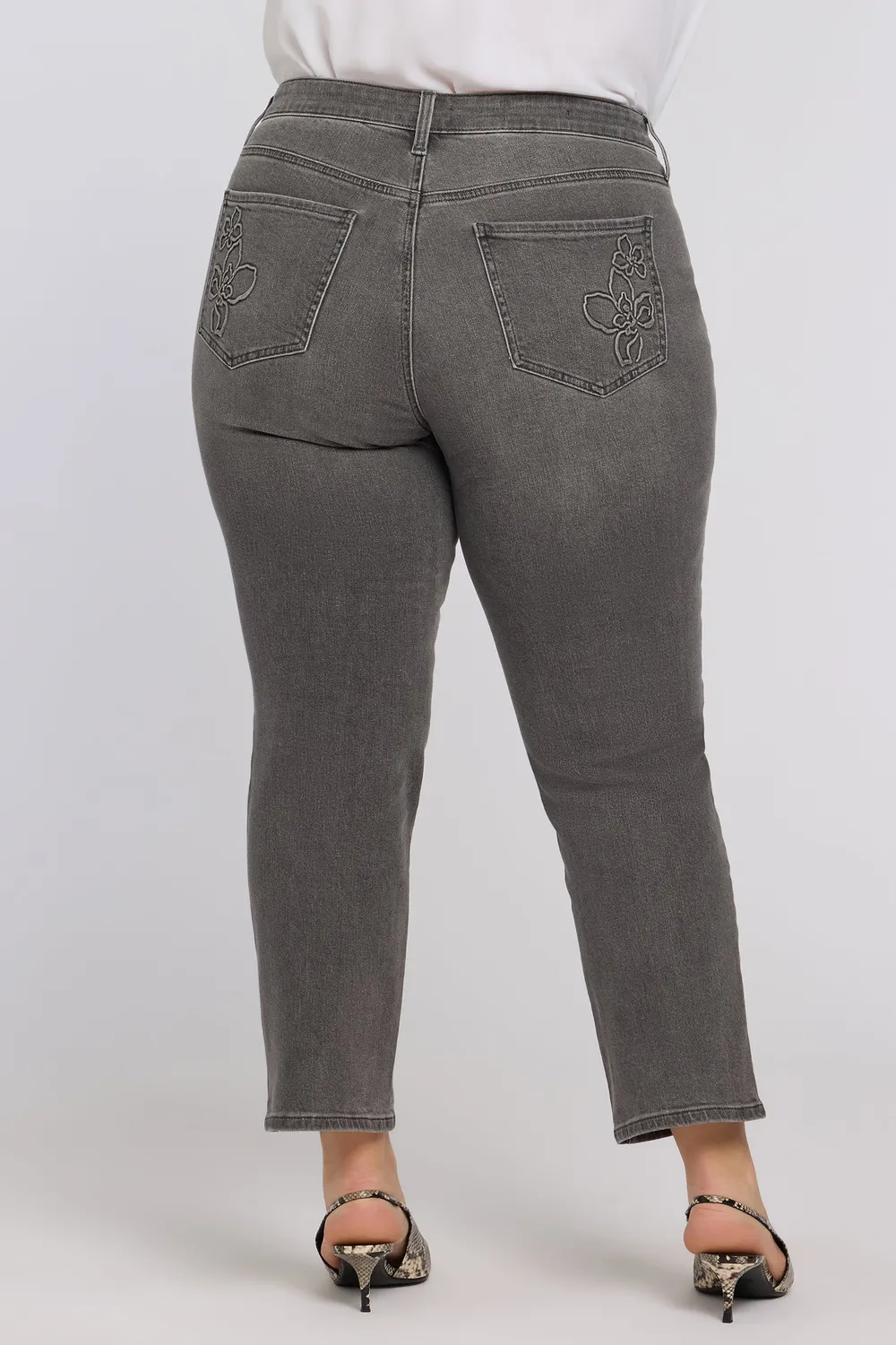 NYDJ Marilyn Straight Ankle Plus Jeans Dusty Ash