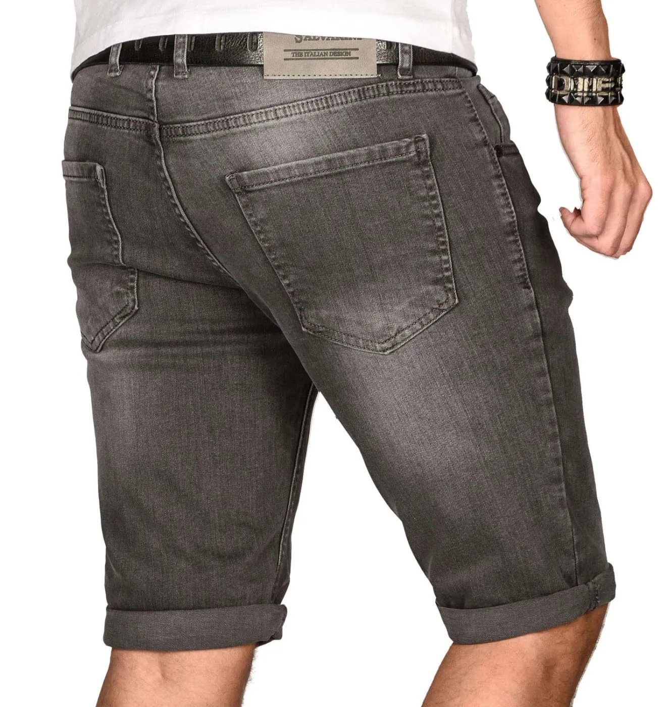 Alessandro Salvarini Jeansshorts Slim 31W Hellblau Washed
