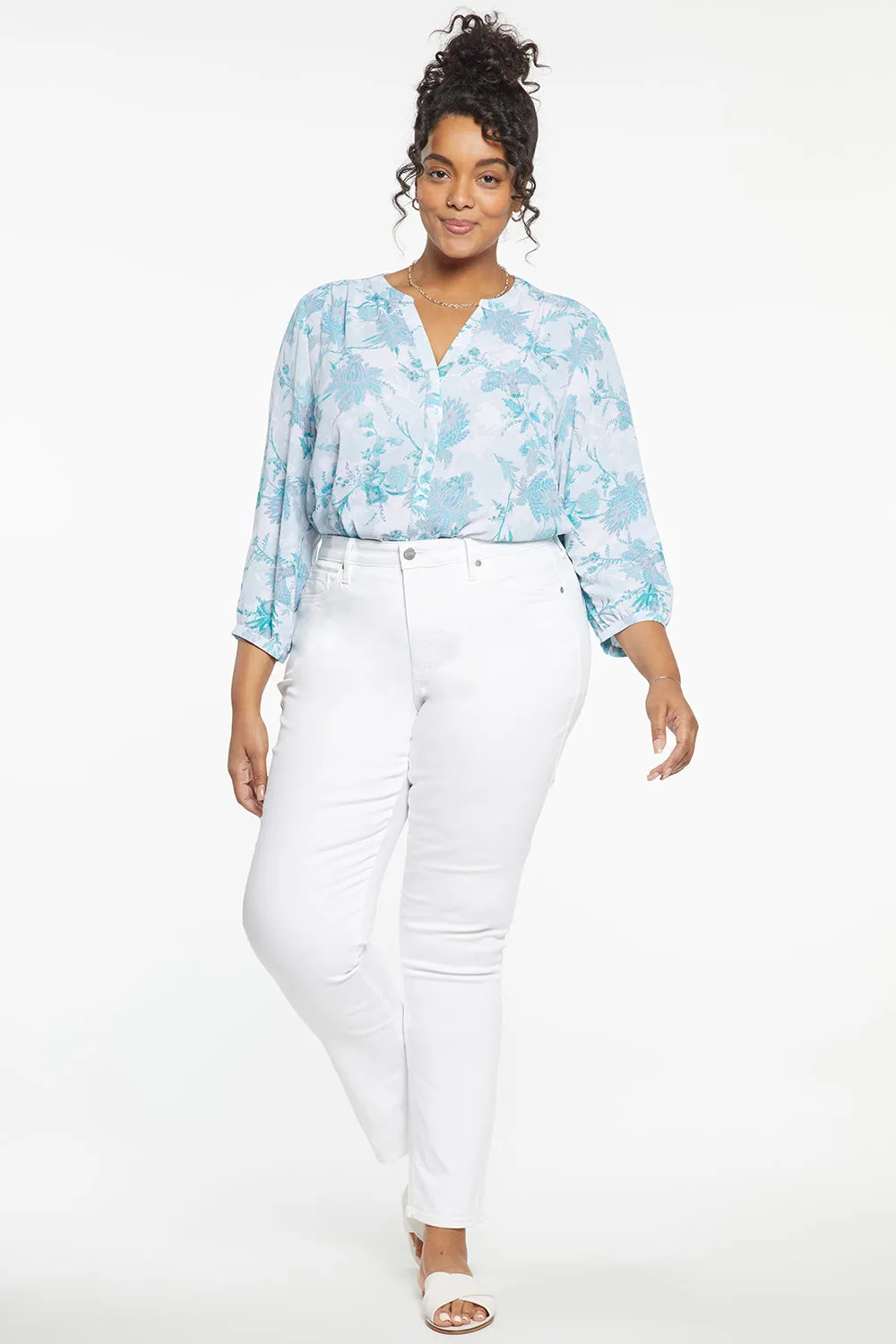 NYDJ Sheri Slim Plus Size Jeans Optic White weiß