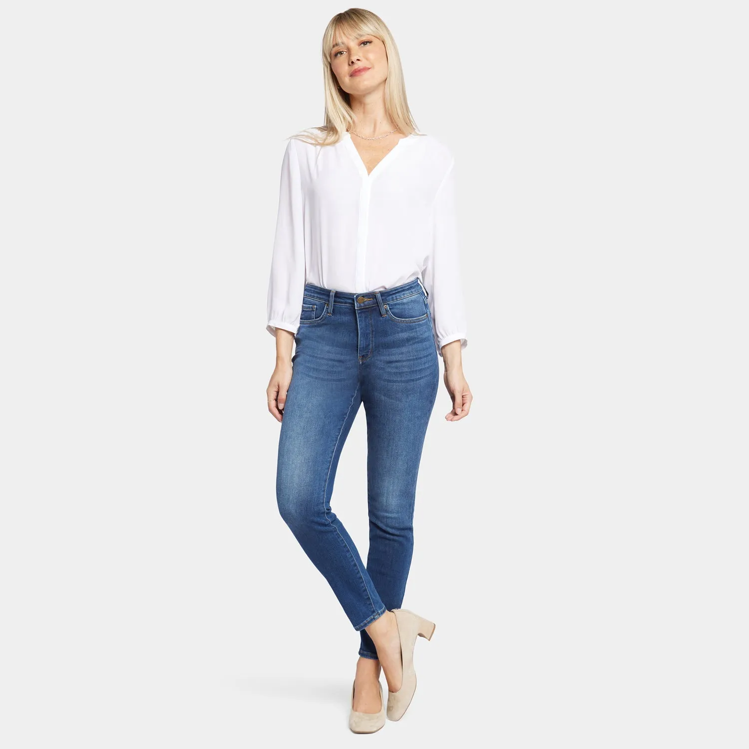 NYDJ Ami Skinny Presidio Jeans Blau High Rise