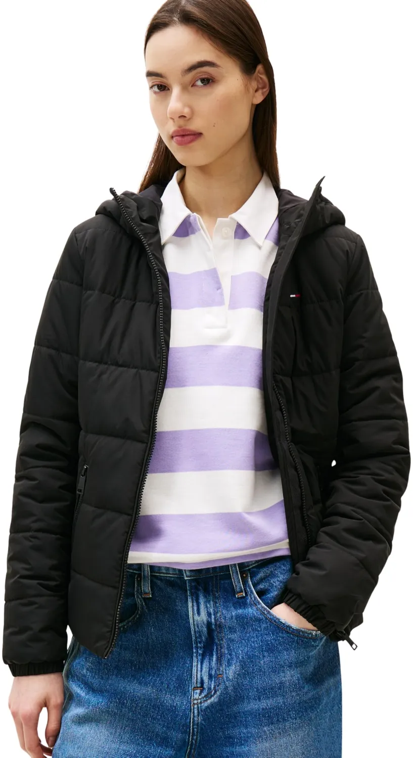 Tommy Jeans Pufferjacke Hooded M Kapuze schwarz