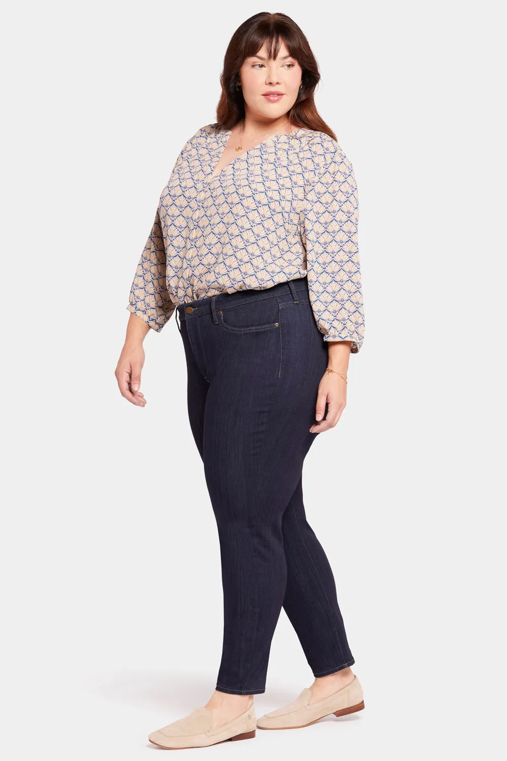 NYDJ Ami Skinny Plus-Size-Jeans Mabel blau Stretch