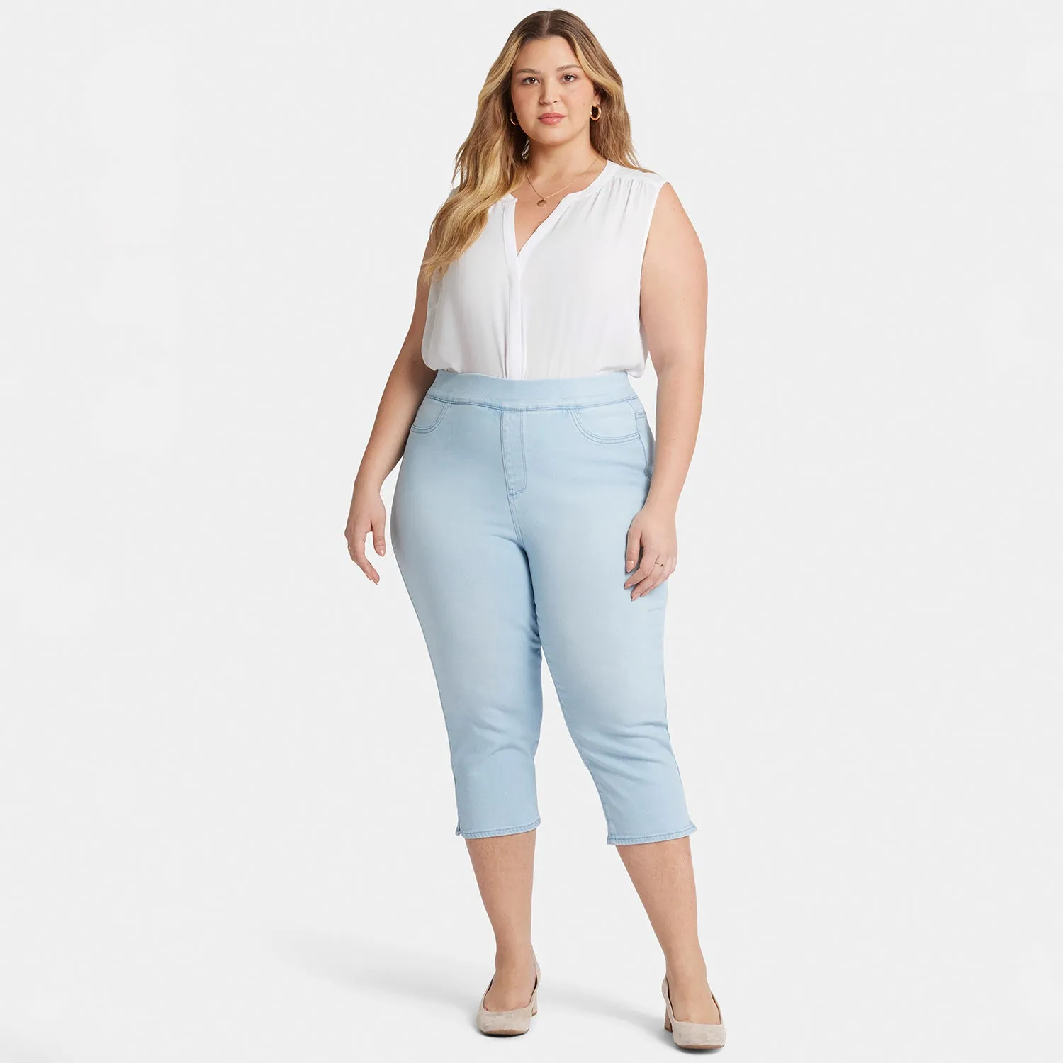 NYDJ Dakota Crop Pull-On Jeans Plus Oceanfront