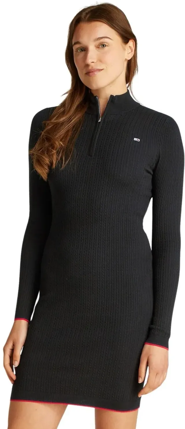 Tommy Jeans Pullover-Kleid 1/4 Zip Figurbetont S