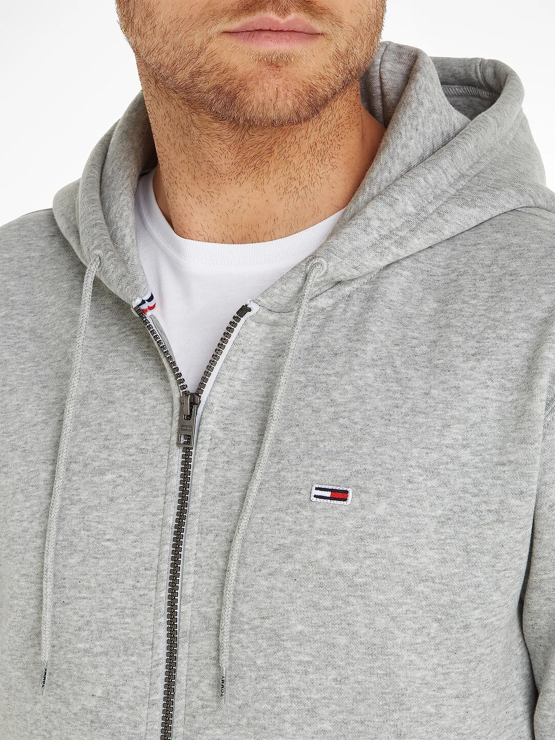 Tommy Jeans TJM Regular Zipper Hoodie grau Sweat