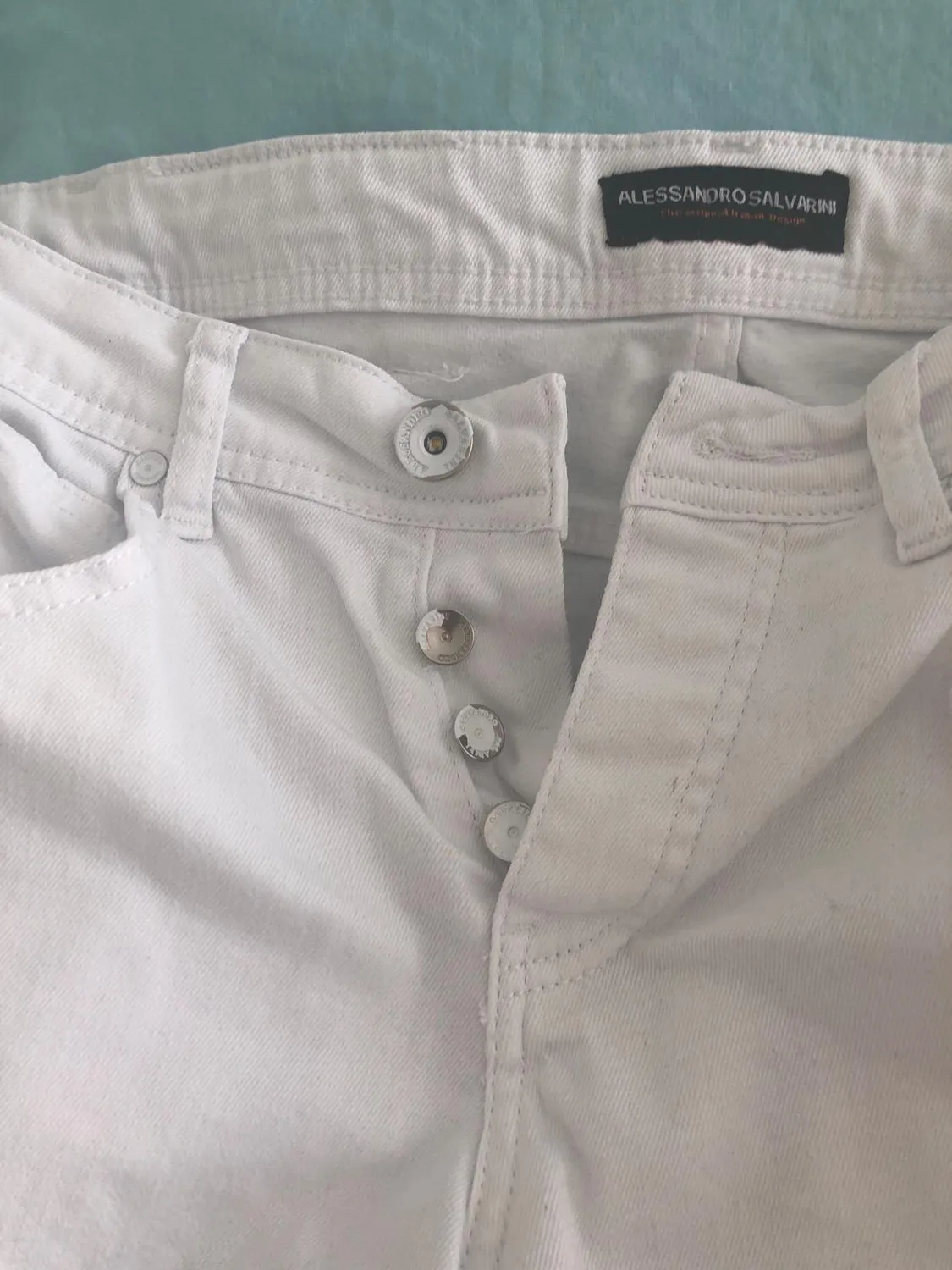 Alessandro Salvarini Designer Jeans Shorts Herren Grau Washed W29