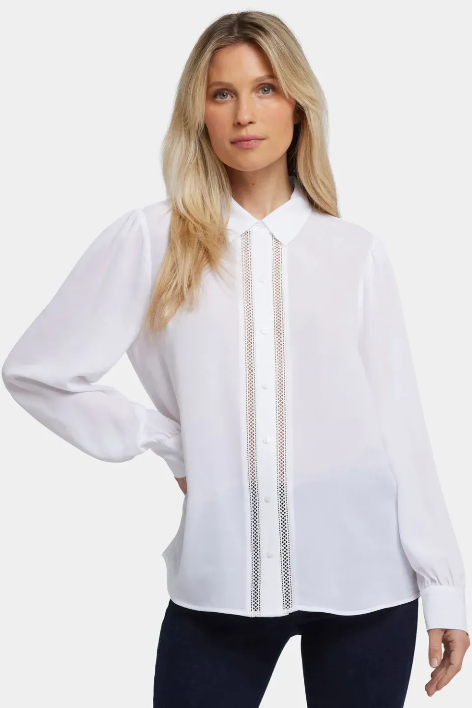 NYDJ Tiffany Blouse Bluse Optic White recycelt