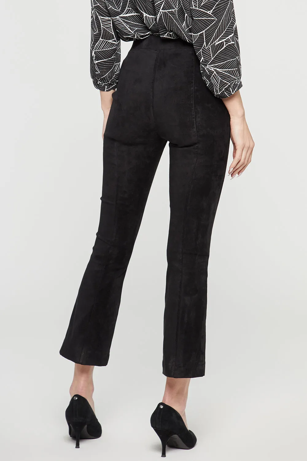 NYDJ Slim Bootcut Pull-On Hose Stretch Schwarz Wildleder-Optik