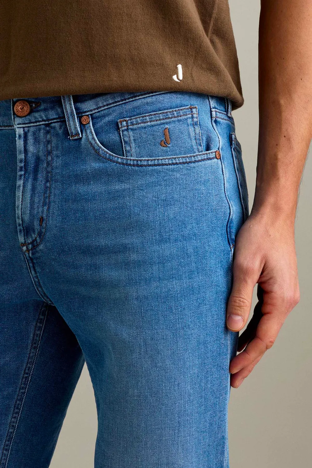 Jeckerson Jordan Slim Fit Jeans Hellblau Herren Denim