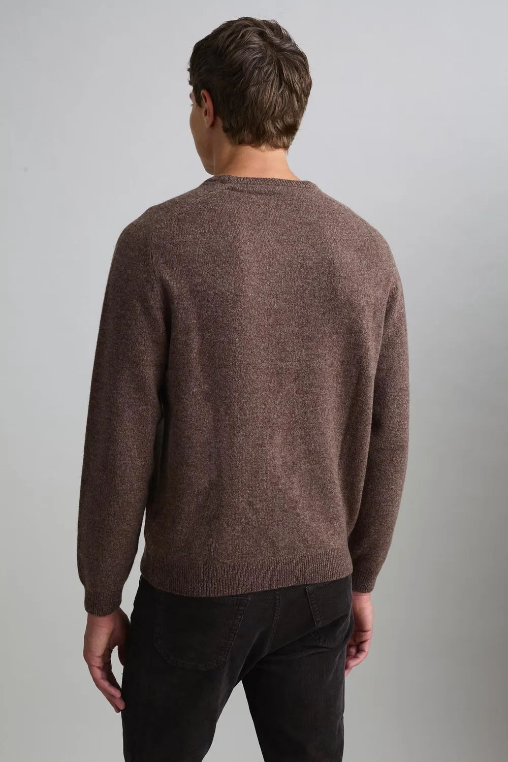 Jeckerson Girocollo Raglan Pullover braun Wolle