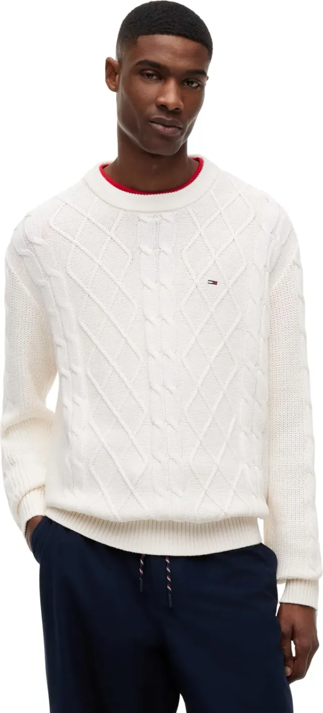 Tommy Jeans TJM Cable Knit DM0DM23405 Pullover Herren