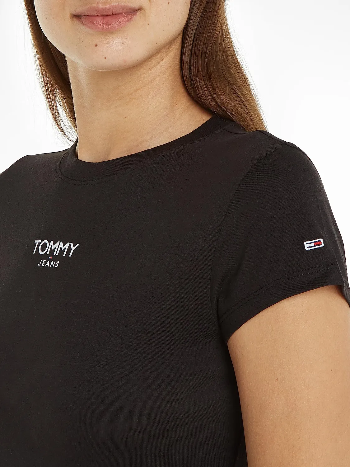 Tommy Jeans Kurzarm T-Shirt Damen Schwarz Größe S