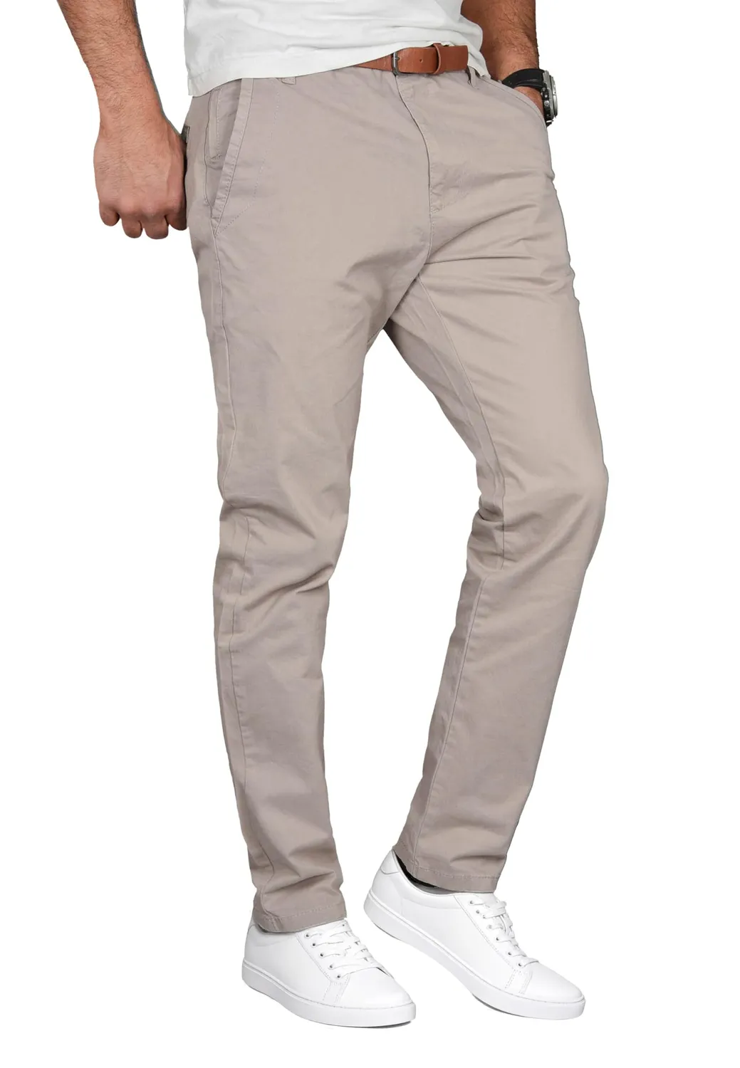 Alessandro Salvarini AS-095 Chinohose Regular Fit Schwarz Baumwolle