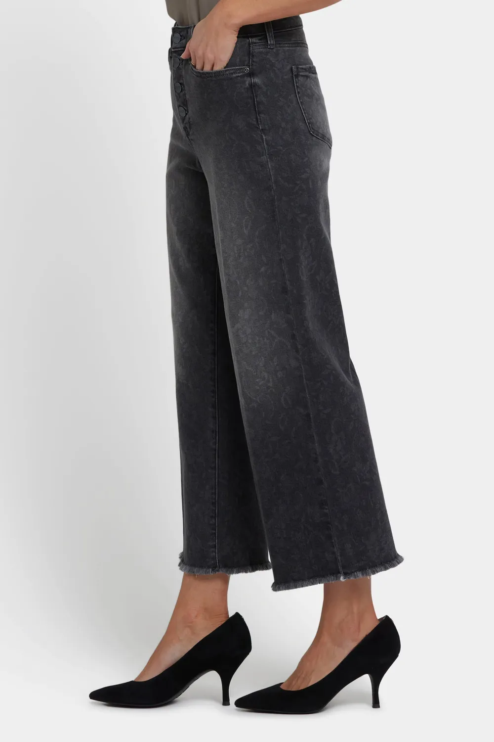 NYDJ Teresa Wide Leg Ankle Jeans Grey Province