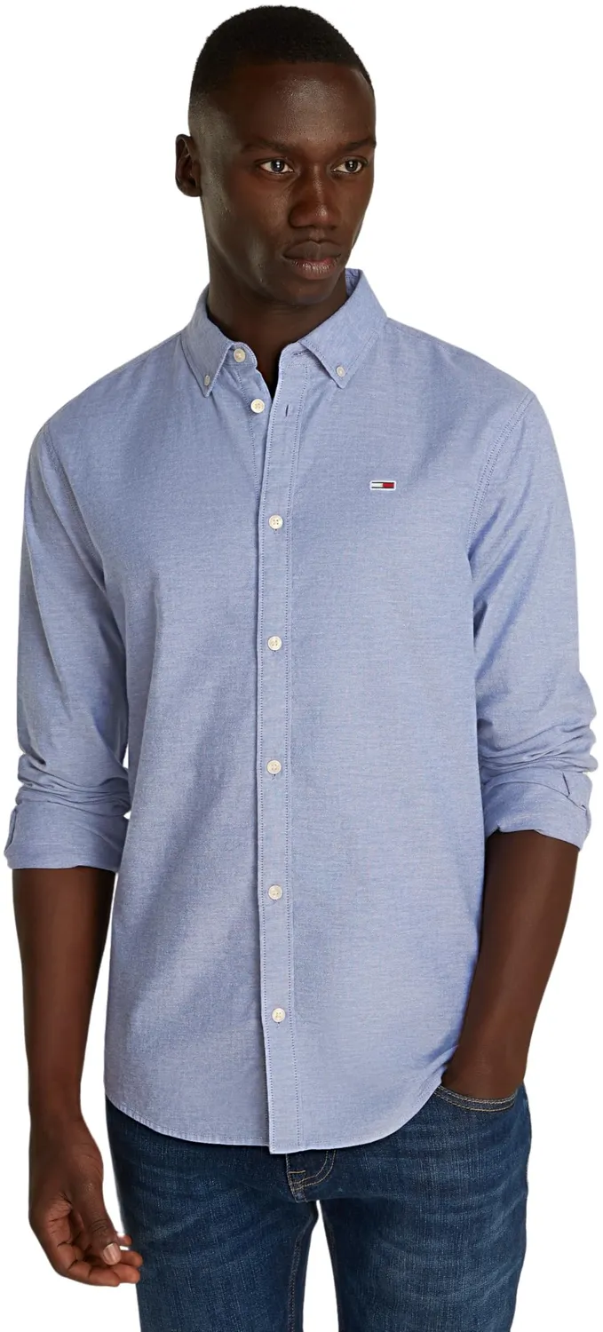 Tommy Jeans TJM Slim Hemd Herren Langarm Weiß L