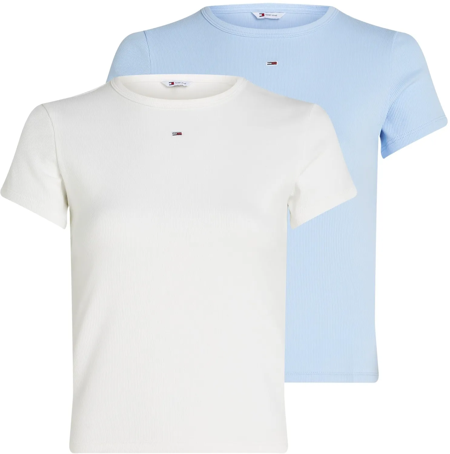 Tommy Jeans Essential Rib Slim Fit T-Shirt M 2er Pack gerippt
