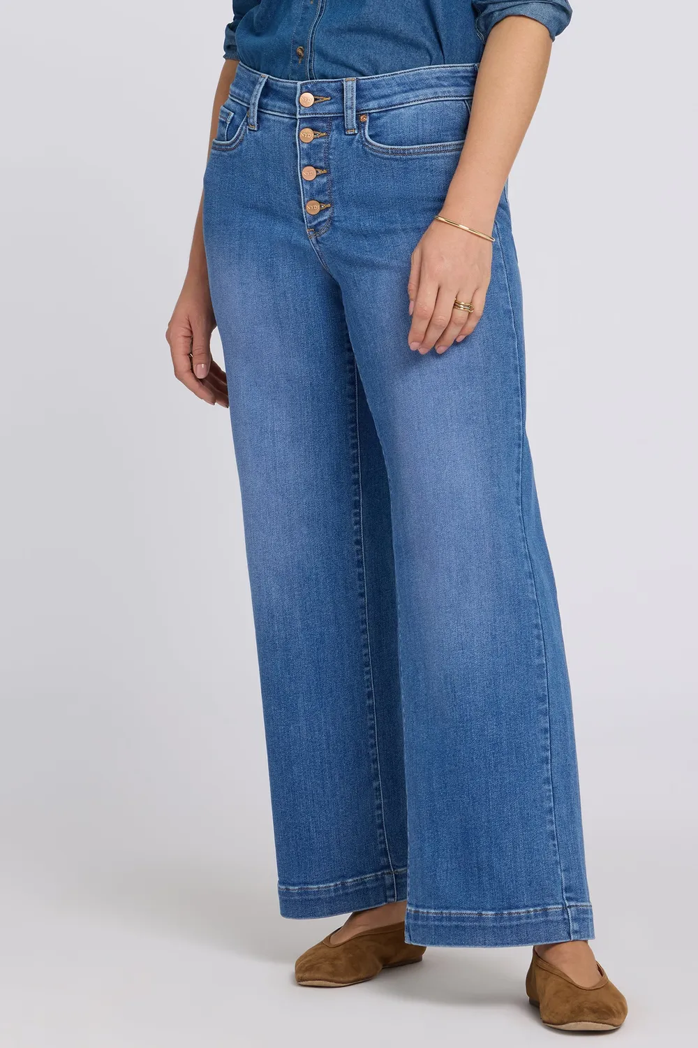 NYDJ Teresa Wide Leg Jeans Blue Paradise Mid-Rise