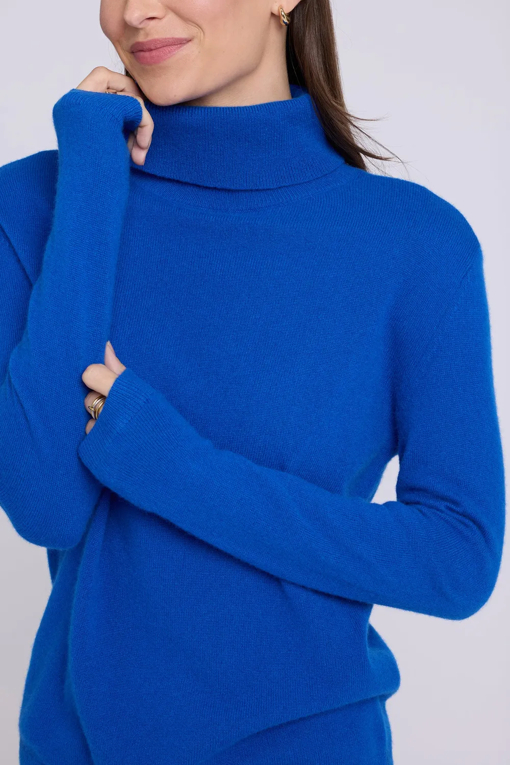 NYDJ Cashmere Rollkragenpullover Diamond Blue blau