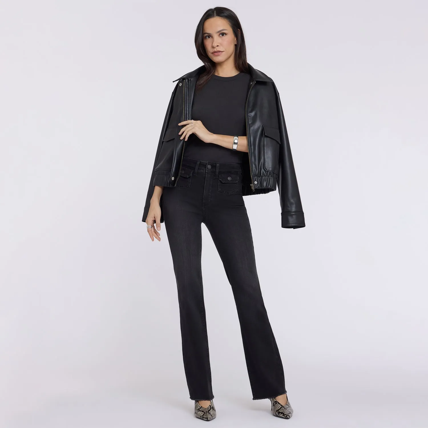 NYDJ Barbara Bootcut Jeans Helleborus High Rise schwarz
