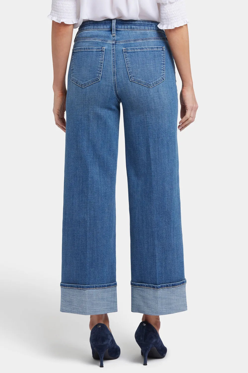 NYDJ Teresa Wide Leg Petite Jeans Stillwater Lake High-Rise