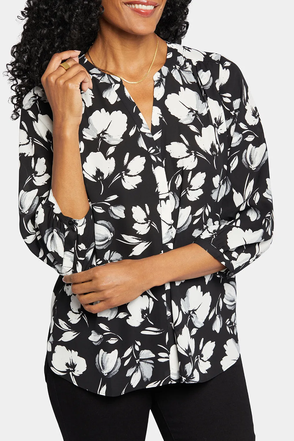 NYDJ Pintuck Bluse Bellefontaine 3/4-Arm recycelt