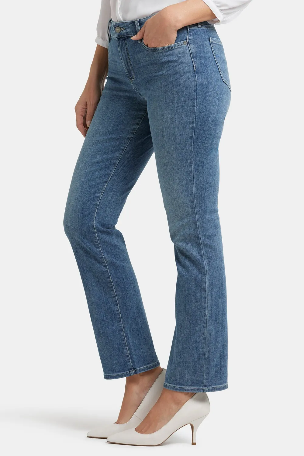 NYDJ Marilyn Straight Jeans Heyburn Wash Blau Stretch