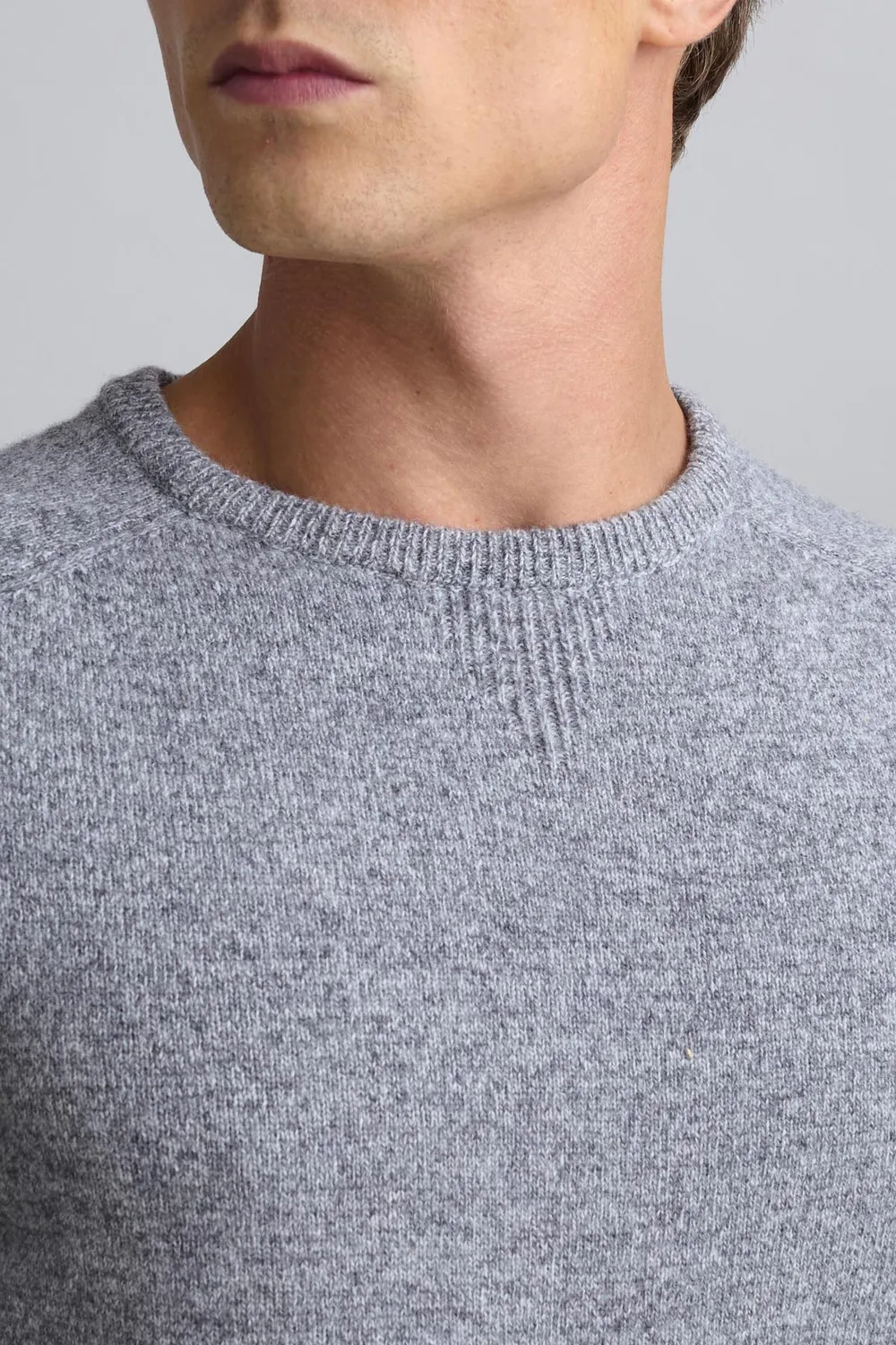 Jeckerson Raglan Wollpullover grau meliert Stretch