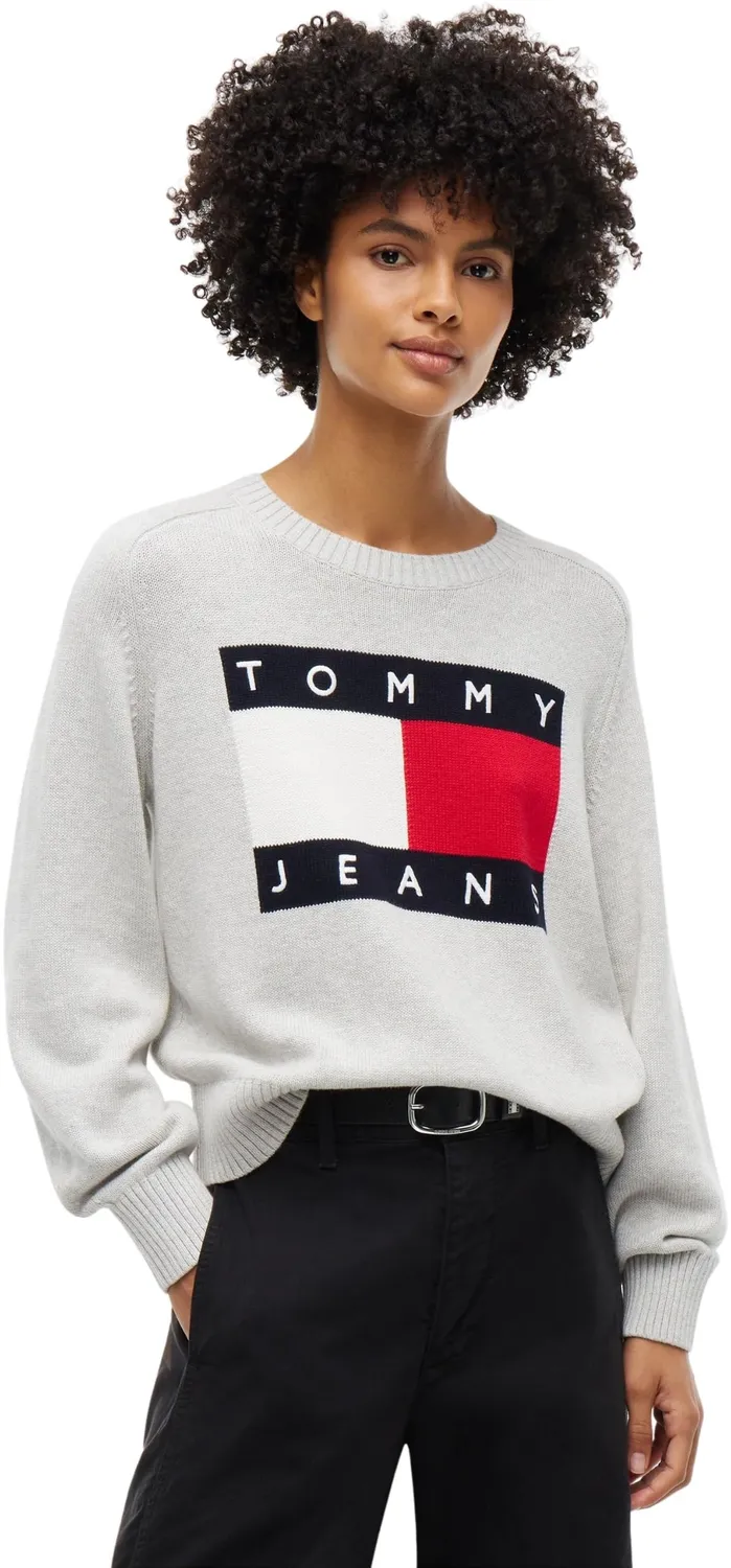 Tommy Jeans Flag DW0DW23450 Pullover Gelb Baumwollmix