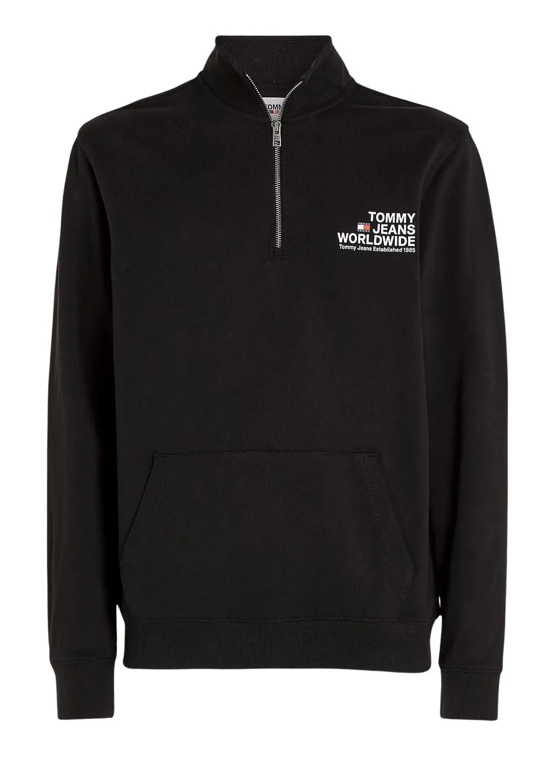 Tommy Jeans TJM Reg Entry Graphic Half-Zip Troyer schwarz