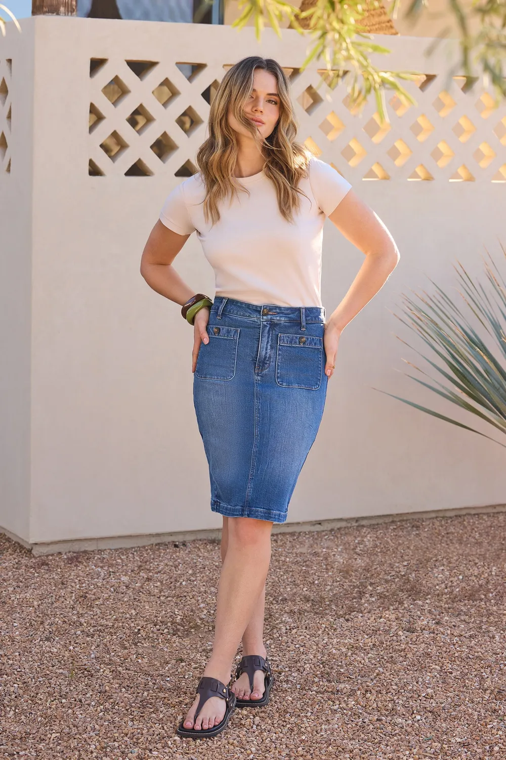 NYDJ High Rise Denim Skirt Jeansrock Wild River High Waist