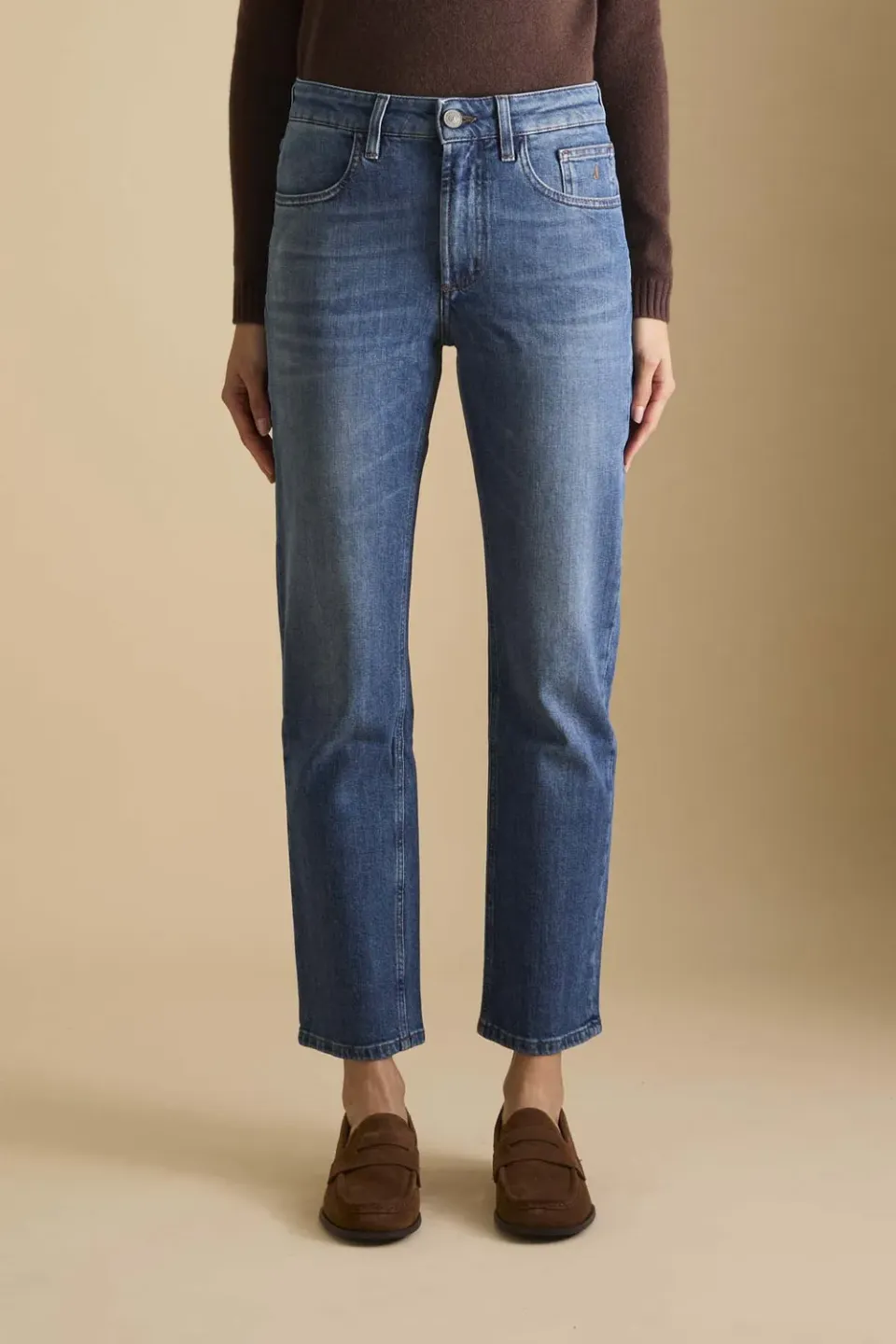 Jeckerson Jane Jeans Damen Mittelblau Straight Fit