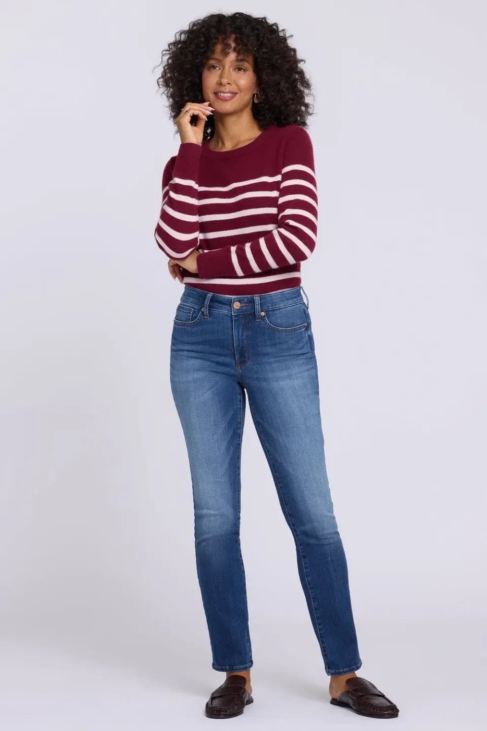 NYDJ Sheri Slim Straight Jeans Elm Petite schmal