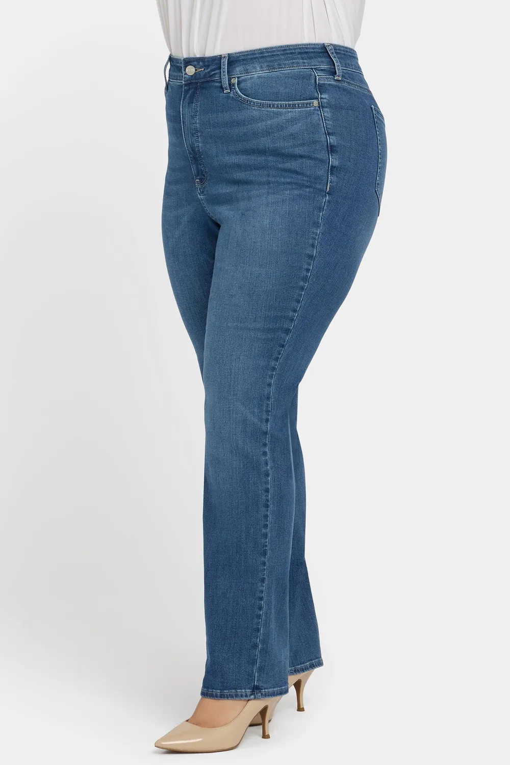 NYDJ Marilyn Straight Plus Jeans Lake Notre-Dame blau