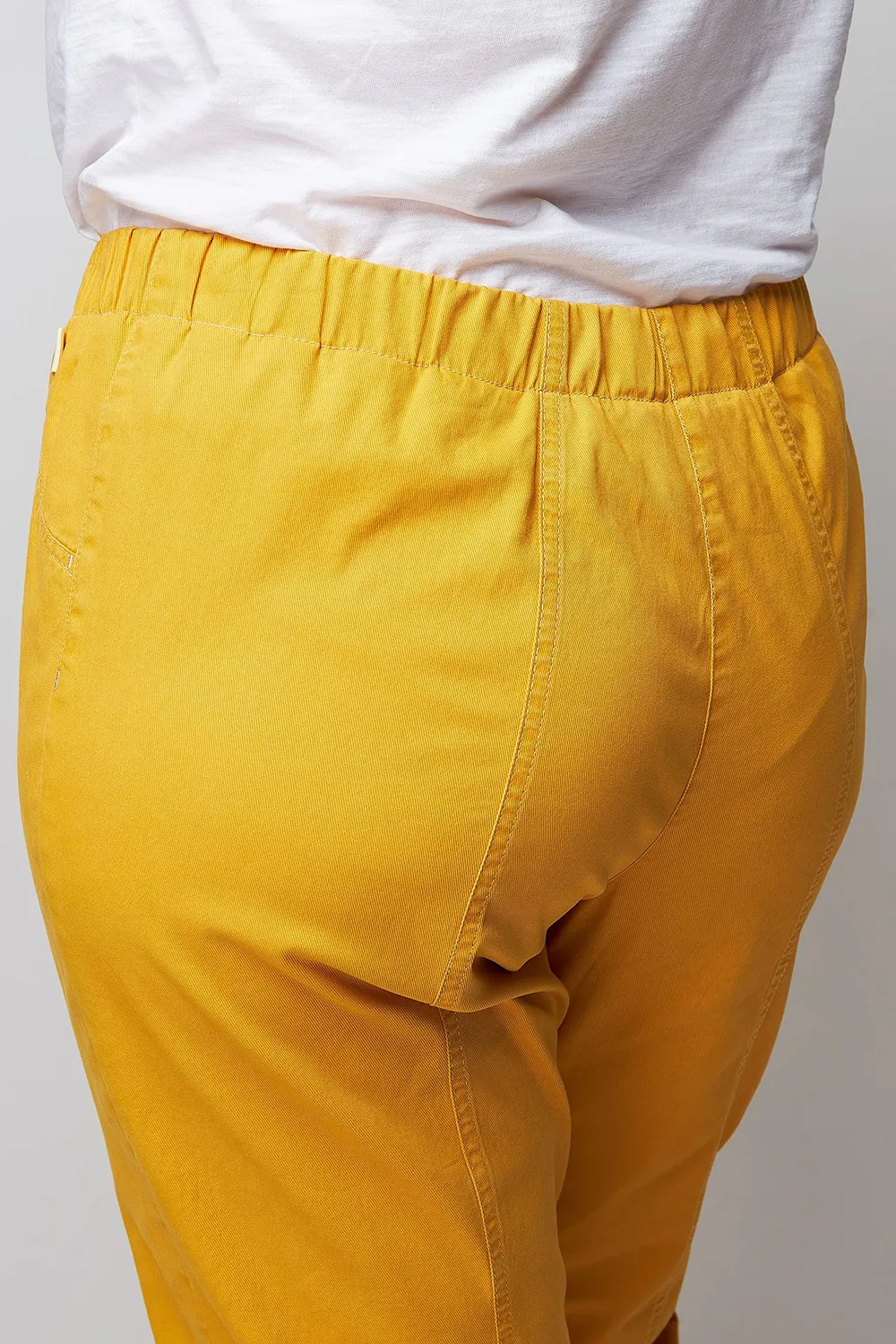 Wille Schlupfhose Jeans Damen ockergelb bequem Gummizug