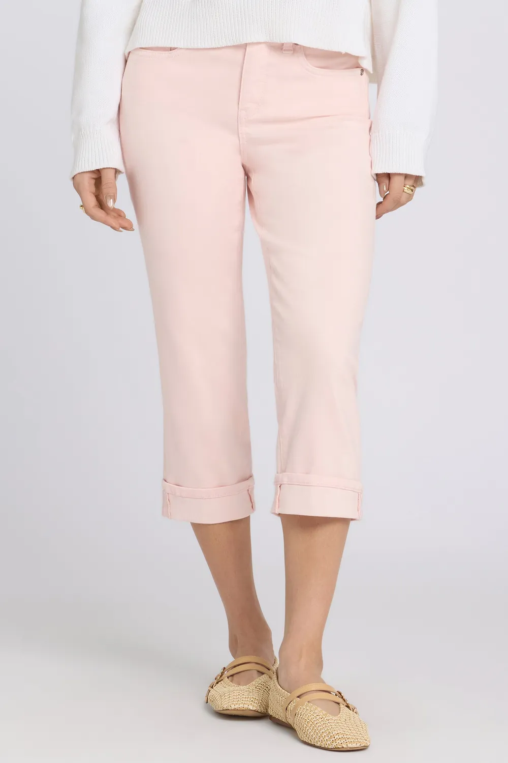 NYDJ Marilyn Straight Crop Jeans Petite Pink Dogwood