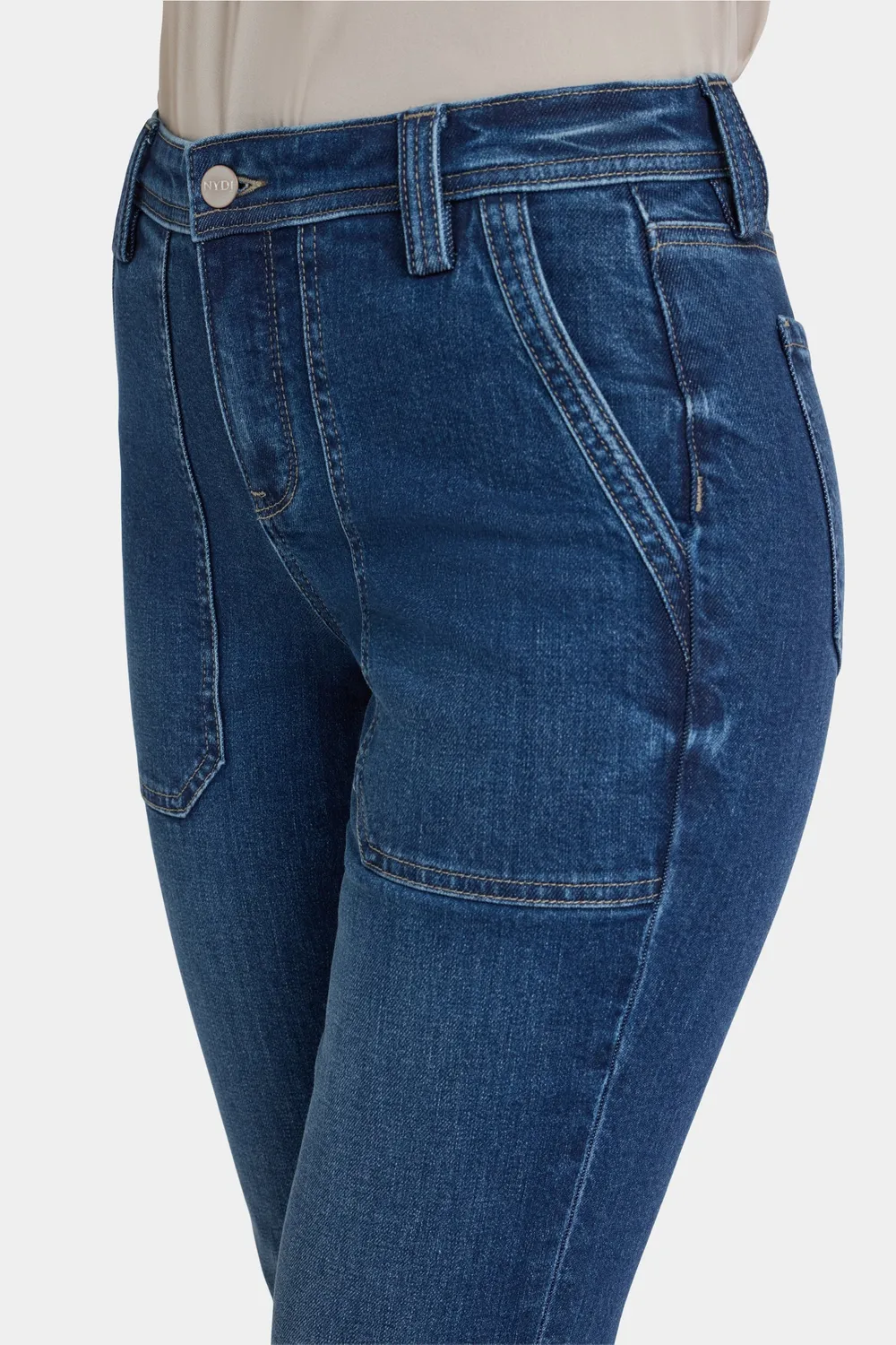 NYDJ Margot Girlfriend Jeans Vintage Lapis Used-Look